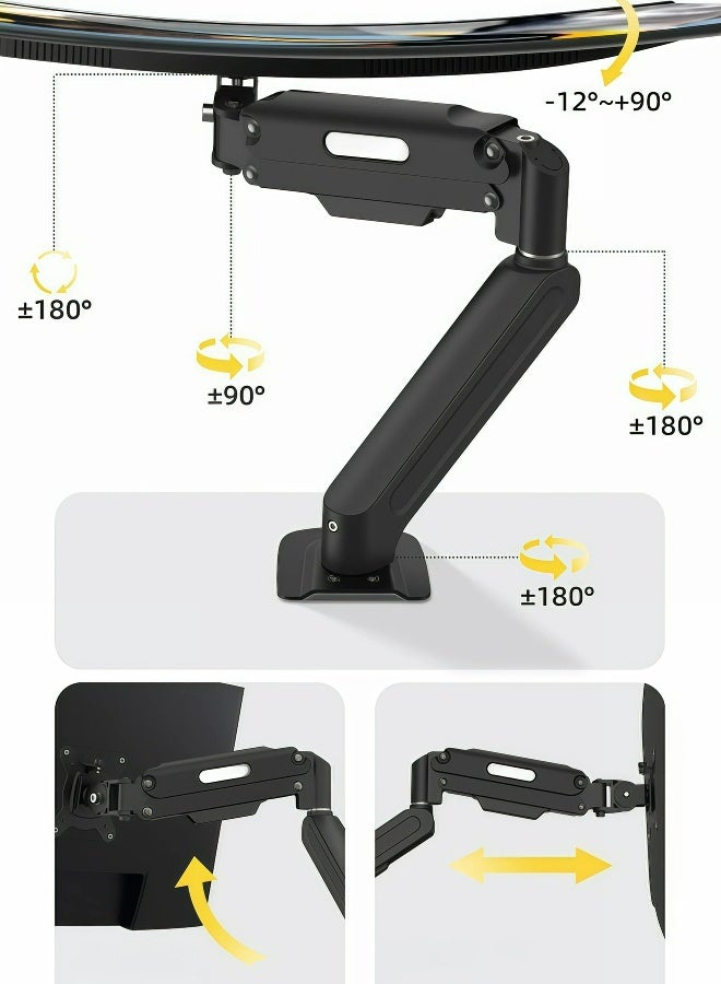 AOR Esports Computer monitor stand, fully movable rotating monitor arm with gas spring, suitable for 17 inch to 32 inch monitors (2kg to 9kg), VESA75*75mm,100*100mm， Monitor stand (black) - Image 4